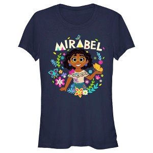 Juniors Womens Encanto Mirabel In Nature Floral and Butterfly's T-Shirt - 1 of 4