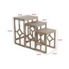 Royal Hampton 3 Piece Nesting Accent Table Set | Geometric Frame | Solid Mahogany Wood - 3 of 4