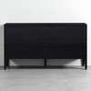 Sideboard Buffet Cabinet with Circular Groove Doors, Round Metal Handles, Adjustable Shelves, Solid Wood Frame and MDF Top for Dining Room - 4 of 4