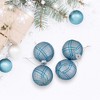 Northlight 4ct Blue and Silver Plaid Glitter Glass Christmas Ornament Ball Set 2.75" (70mm) - 3 of 4