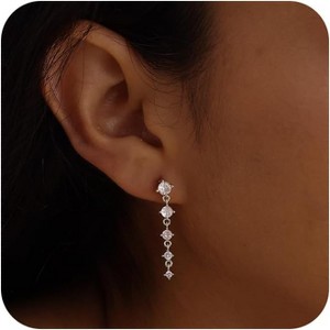 Silver Dangle & Stud Earrings for Women - Hypoallergenic CZ & Pearl Drop Set - 1 of 4