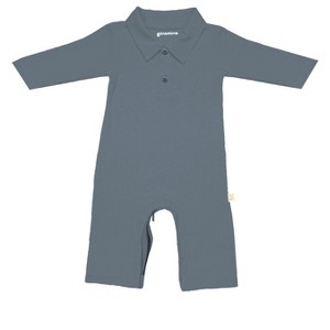 günamüna® Baby Bamboo Rayon with DIAPER-ZiPPER Collared Jumpsuit - 1 of 4
