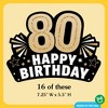 Big Dot of Happiness 80th Birthday Paper Crowns, Happy Birthday Party Headbands for Adults, DIY Black & Gold Milestone Party Hat Favors, 16 Count - 4 of 4