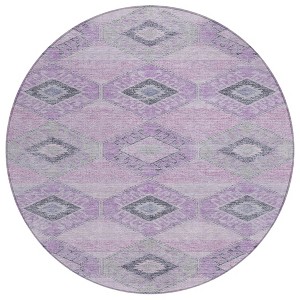 Lavender And Gray Aztec Washable Indoor Outdoor Area Rug - 1 of 4