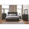 Vynxaria Transitional 2-Drawer Nightstand, Charcoal Gray, Okume Veneer, Antique Nickel Pulls, 24"x16"x25"H, No Assembly - 3 of 4