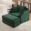 CLIHOME 41.7" Modern Style Single Sofa Sofa Couch with Storage Space, A Movable Ottoman, Two USB Ports, Two Cup Holders - 4 of 4