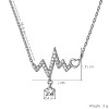 Silver Copper Heartbeat & Star Modern Unisex Necklace - 4 of 4