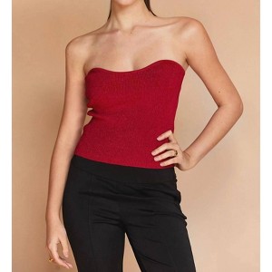 Women's Rey Lurex Rib Corset Top - CRESCENT - 1 of 4