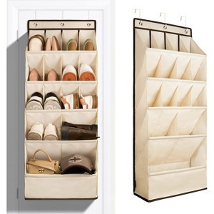 Maximize Vertical Storage: Over-Door Organizer with Extra-Large Pockets - Versatile Hanging Rack for Shoes, No Tools Installation Required - 1 of 4