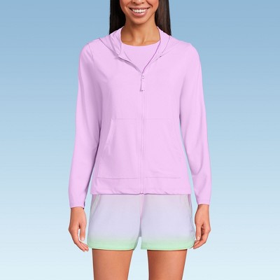 Lands' End Women's Long Sleeve Hooded Full Zip UPF 50 Rash Guard