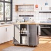 Celebalcony 39.8" W Kitchen Island Cart on Wheels Rolling Portable Dining Room Serving Utility Carts Mobile Movable with Drawers Cabinet - 3 of 4