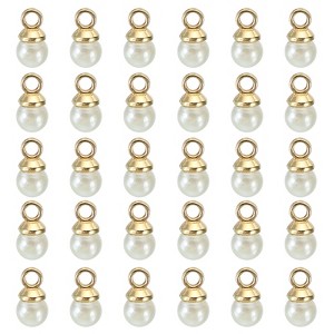 Unique Bargains Plastic Bulk Elegant DIY Crafts Jewelry Making Pearl Pendant 100 Pcs - 1 of 4