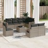 vidaXL 9 Piece Patio Sofa Set with Cushions Gray Poly Rattan - Gray Without Table - 2 of 4