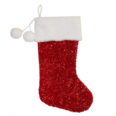Season's Designs 20In Red Stocking W/ Fur Cuff/ Pom Pom