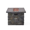 GDFStudio Dunnigan Outdoor 50,000 BTU Lightweight Concrete Rectangular Fire Pit Table, Natural Stone - 4 of 4