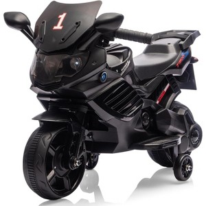 6V Kids Ride-On Motorcycle w/ Training Wheels & Treaded Tires - Working Headlight/Horn/Music, Stable Electric Toddler Bike Gift for Boys/Girls - 1 of 4