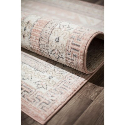 Harper Blue Geometric 24"x4" Easy-Care Synthetic Area Rug