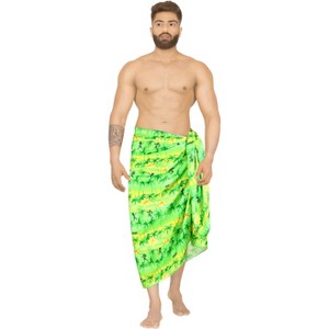 LA LEELA Men's Sarong Bath Swimsuits Pareo Wrap One Size Shamrock Green S676 - 1 of 4