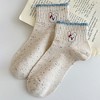 Alilang Women's Cute Bear Embroidered Speckled Ankle Socks 6pk - 2 of 4