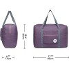 Hachikiko Foldable 25L Travel Duffel Tote, Waterproof Carry On Luggage for Frontier Airlines, Overnight Gym Bag,Purple - 4 of 4