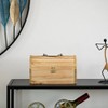 Vintiquewise Unfinished Wooden Treasure Chest Arched Lid Gold Metal Accents Front Locking Latch & Top Handle Decorative Storage Box - 3 of 4