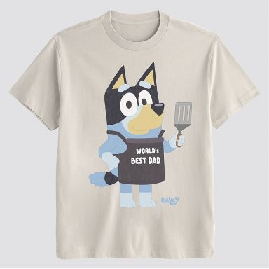 Men's Bluey World's Best Dad Short Sleeve Graphic T-Shirt - Off-White S