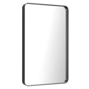 KIOTEE Rectangular Aluminum Alloy Framed and Tempered Glass Wall Bathroom Vanity Mirror in Matte Black - 1 of 1