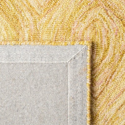 Gold Ikat Hand-Tufted Wool Runner Rug 2'3" x 8'