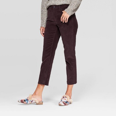 burgundy corduroy pants womens