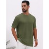 INSPIRE CHIC Men's Waffle Texture Short Sleeve Crew Neck Solid Casual Knitted T-Shirts - 4 of 4