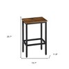 HomeRoots Set of Two 26" Brown and Black Steel and Wood Backless Counter Height Bar Chairs - 3 of 4