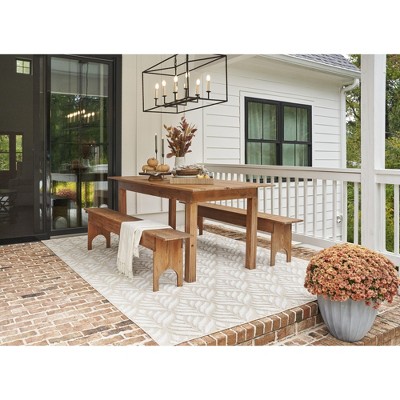 Silver Grey Tropical Palm 6' x 9' Flatwoven Synthetic Rug