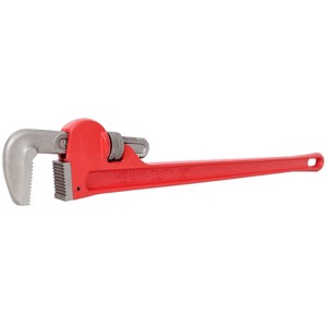 KTMBDW Heavy Duty Steel Straight Pipe Wrench, Adjustable Plumbing Wrench, Drop Forged, Red - 1 of 4