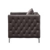 40" Gillian Ii Chair Dark Gray Velvet - Acme Furniture: Plush Upholstery, Silver Stainless Steel Legs, Nailhead Trim - 3 of 4