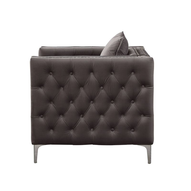 40&#34; Gillian Ii Chair Dark Gray Velvet - Acme Furniture, 4 of 9