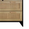 Rattan Nightstand, Night Stand with 4 Drawers, 31.5 Inch Bedside End Table for Bedroom, Side Table, Boho Style - 3 of 4