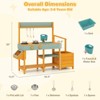Costway Play Kitchen for Kids Wooden Toy Kitchen Playset with Removable Faucet & Sink Brown/Yellow - 3 of 4