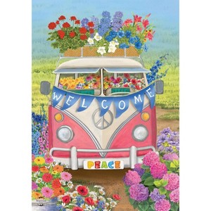 Peace Van Floral House Flag Everyday Inspirational 28" x 40" Briarwood Lane - 1 of 4