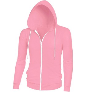 Lars Amadeus Men's Zip Up Long Sleeves Solid Color Knit Hooded Jackets - 1 of 4