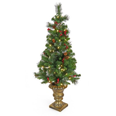 4' Prelit LED Crestwood Spruce Entrance Artificial Christmas Tree Warm White Lights - National Tree Company