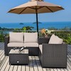 Tangkula 8PCS Cushioned Rattan Patio Conversation Set w/ Coffee Table Side Table - 3 of 4