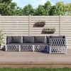 vidaXL Modern Patio Lounge Set with Cushions in White - Comfortably Durable Outdoor Furniture with Sturdy Steel Frame and Reconfigurable Design - 2 of 4