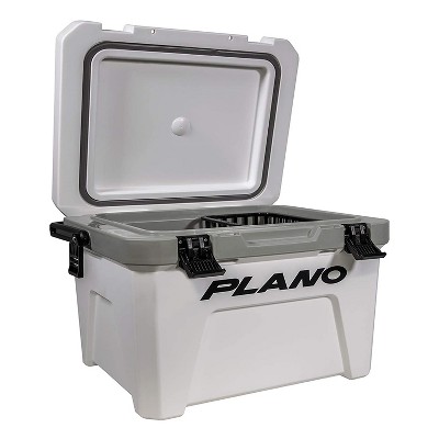 Plano Frost 21 Quart Heavy Duty Beverage Cooler with Built In Bottle Opener and Removable Dry Basket for Camping, Tailgating, Outdoor Events