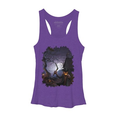 Women's Design By Humans Evil Pumpkins By chriskar Racerback Tank Top