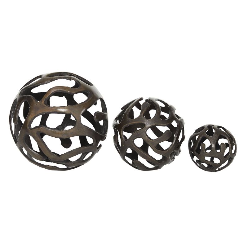 Set of 3 Decorative Aluminum Balls - Olivia & May, 1 of 9