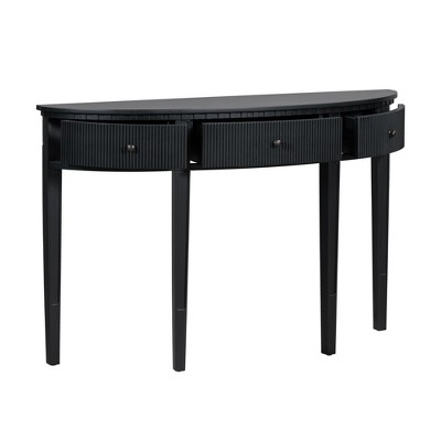 NicBex 51.1''Console Table with 3 Storage Drawers Half-Moon Side Table with Vertical Stripe Drawer Fronts for Entryway,Living Room