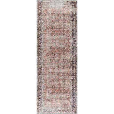 Hauteloom Rust Anahawan Distressed Washable Area Rug