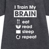- Instant Message - I Train My Brain Graphic Short Sleeve Fleece Dress - 2 of 4