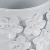 Planter Stoneware Ceramic Floral Design with Raised 3D Sculpted Flowers and Glossy Handcrafted Texture Detailing - 4 of 4