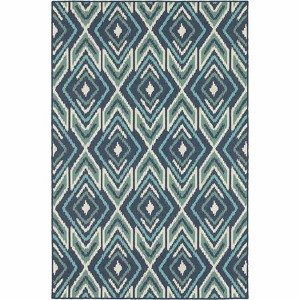 Oriental Weavers Meridian 2'3" x 7'6" Machine Woven Runner Rug in Navy - 1 of 4